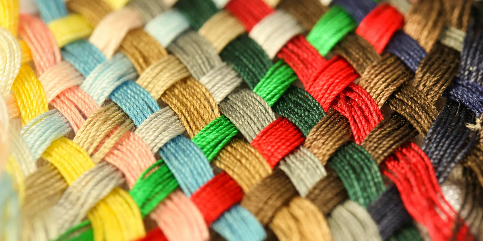Coloured yarn illustrating polyester fibre and textile applications