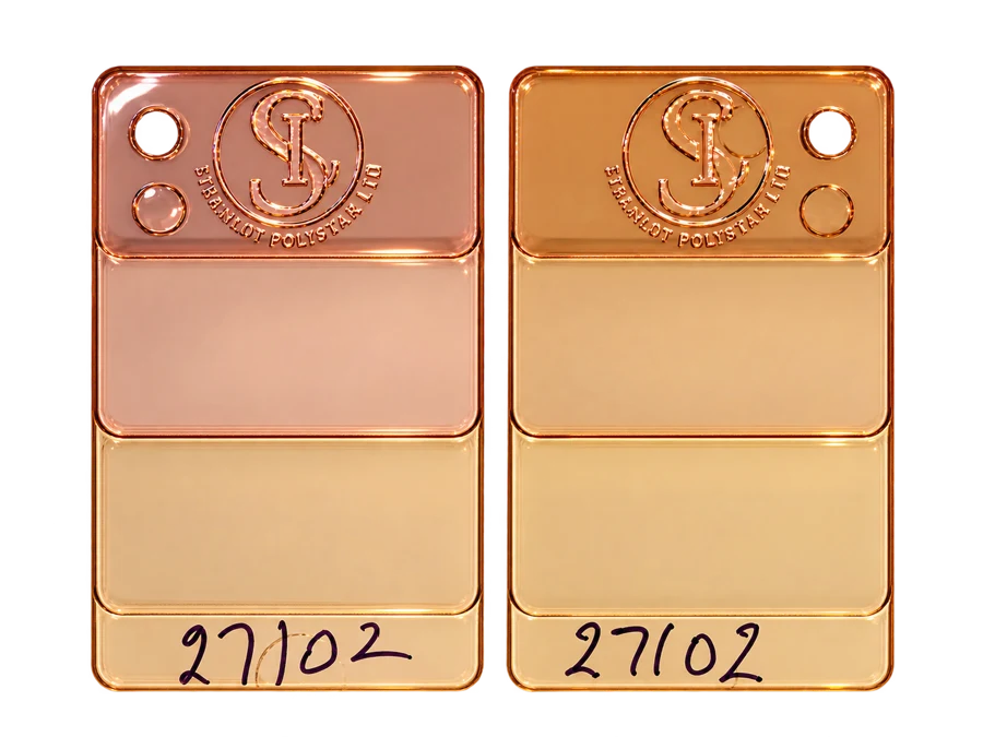 PC masterbatch colour samples: Transparent Amber — 27102