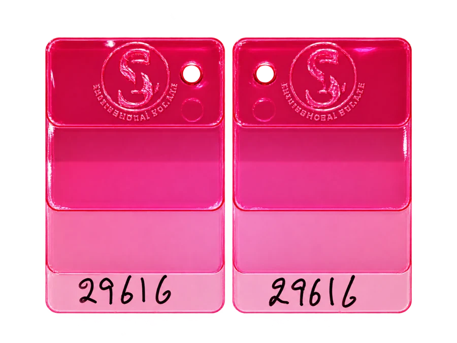 PC masterbatch colour samples: Transparent Pink — 29616