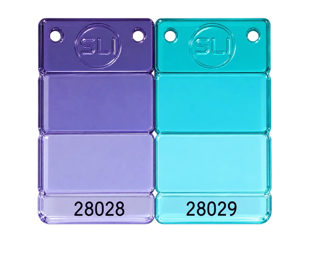 PC masterbatch: Violet — 28028, Cyan — 28029