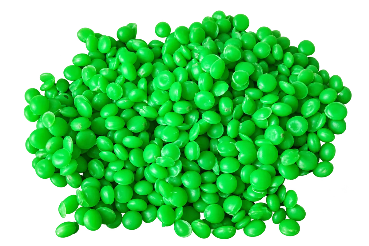PP Semi Colours — Green recycled polypropylene granules, grade PP100CL