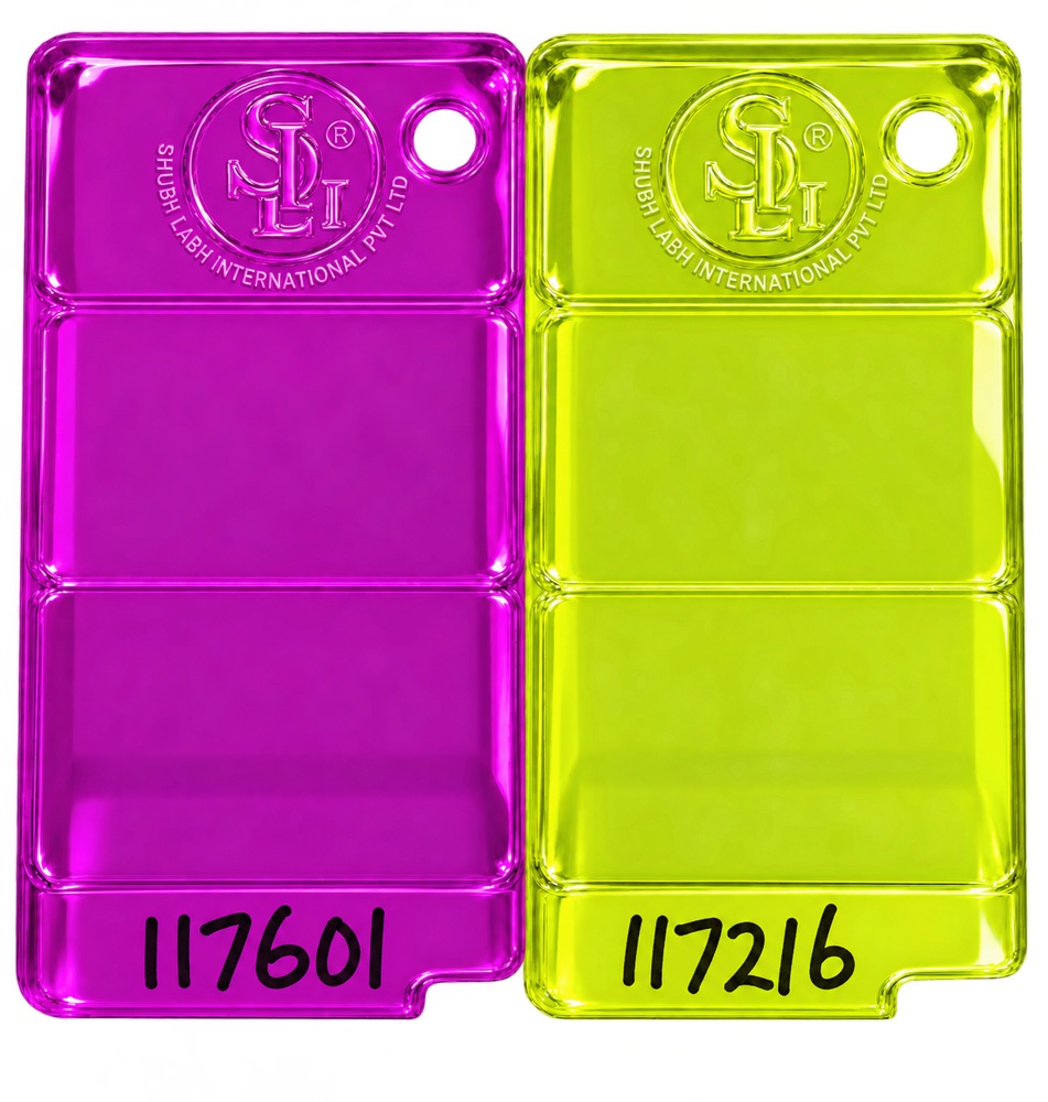 SAN masterbatch Magenta / Lemon Yellow, samples 117601,117216